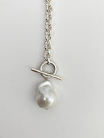 Baroque pearl removable pendant chain necklace