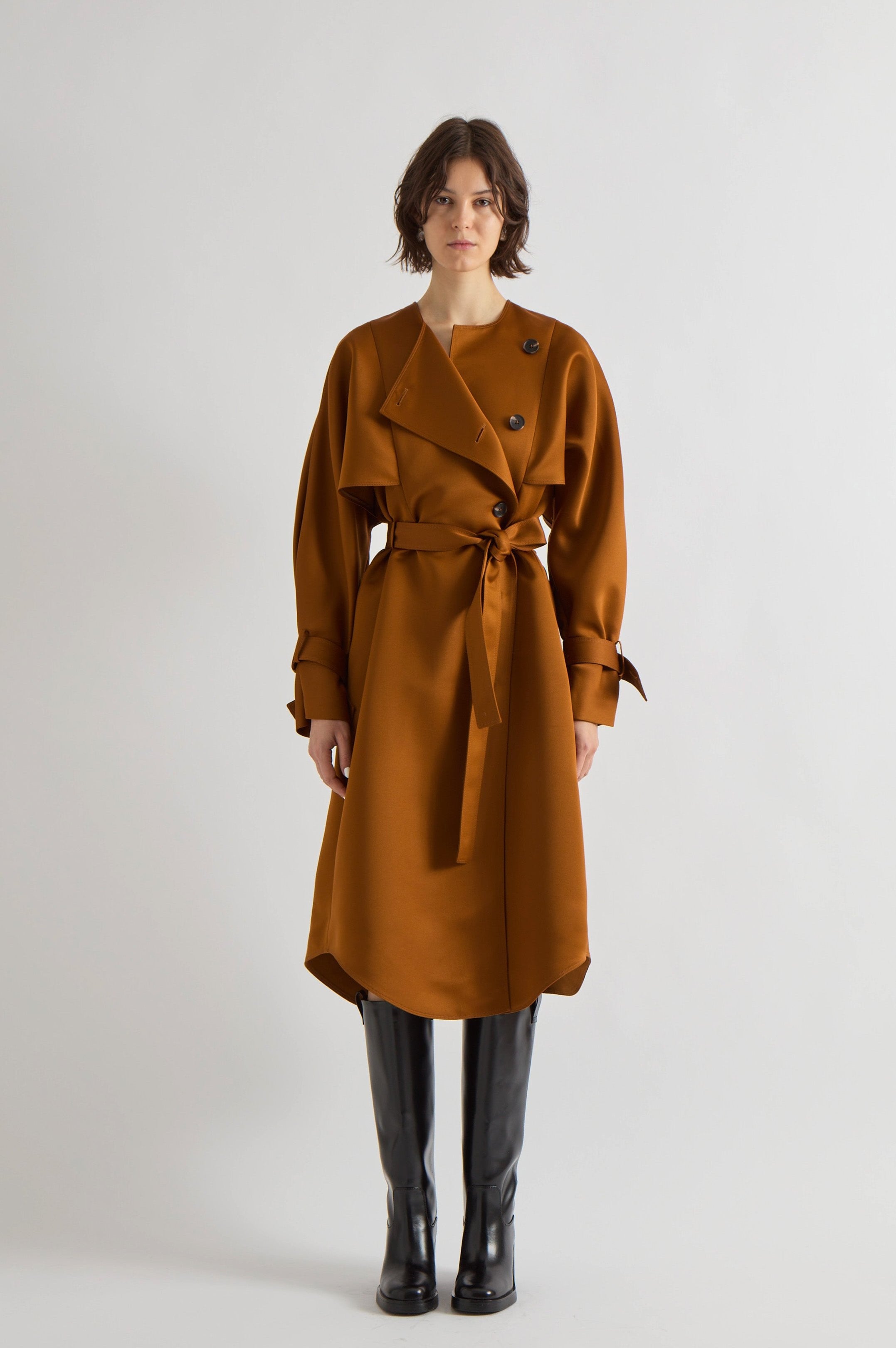 【YENN】DOUBLE FACE CAPE JACKET Wool and Cashmere Double-Face Cape in Sweaters | Vince
