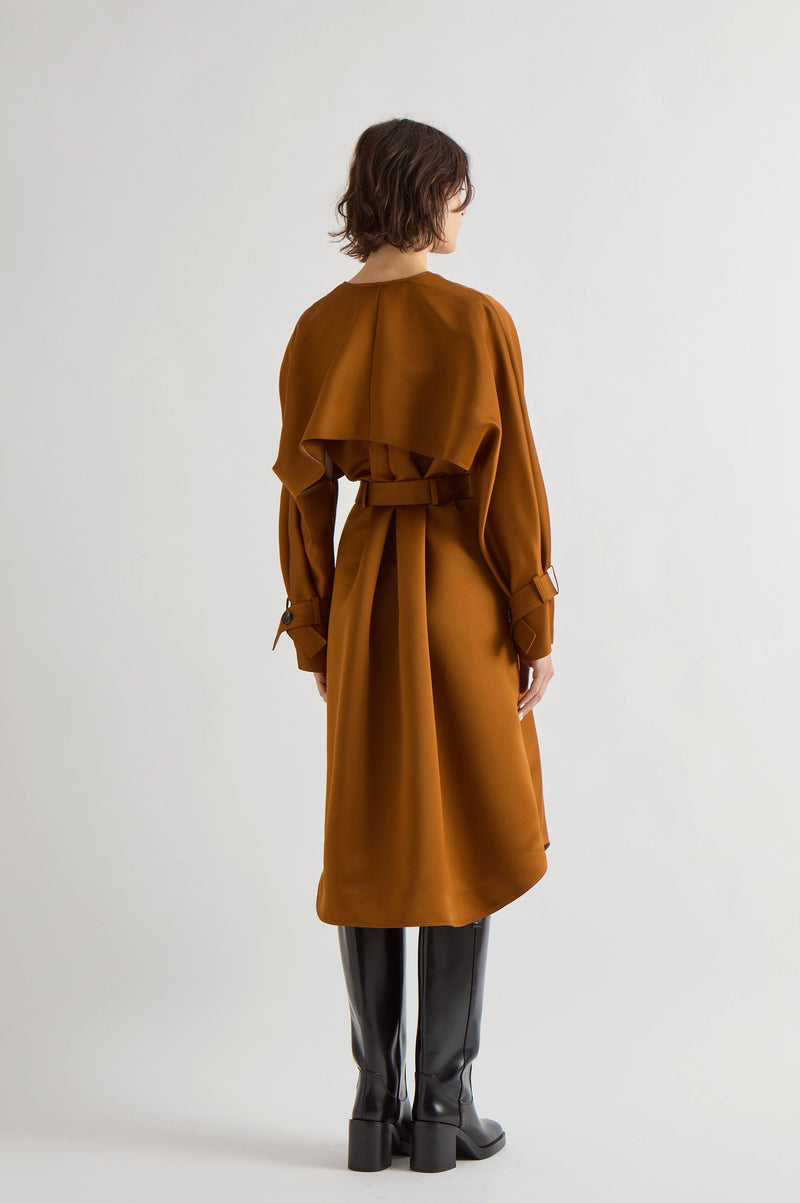 Nour Cape Trench in Satin