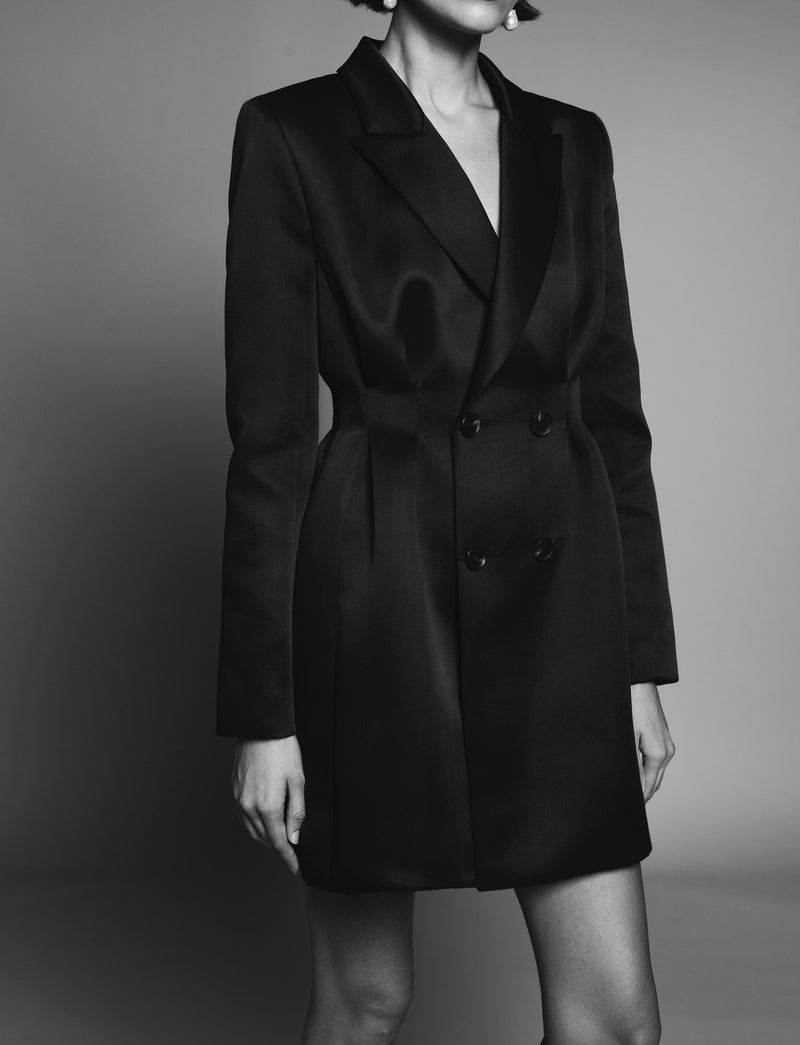 Arabella Blazer Dress in Satin Yeon Arabella Blazer Dress in Satin Yeon