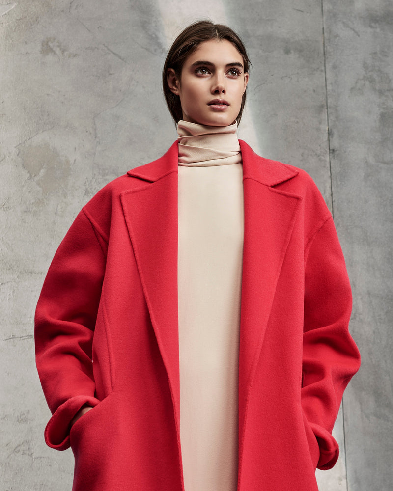 Kimi Red Cashmere Wool Coat