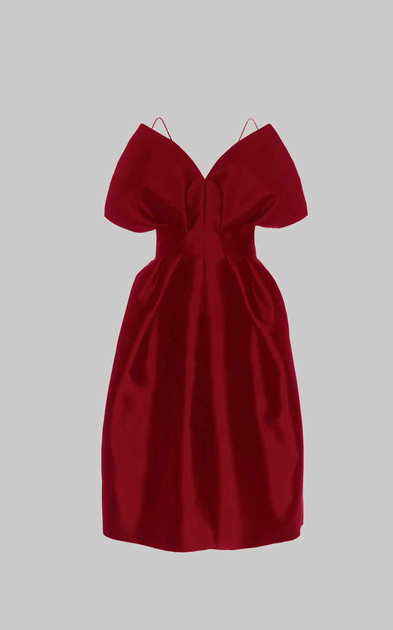wool silk dress Women's Red Spencer Silk & Wool Dress In Rosso | Large