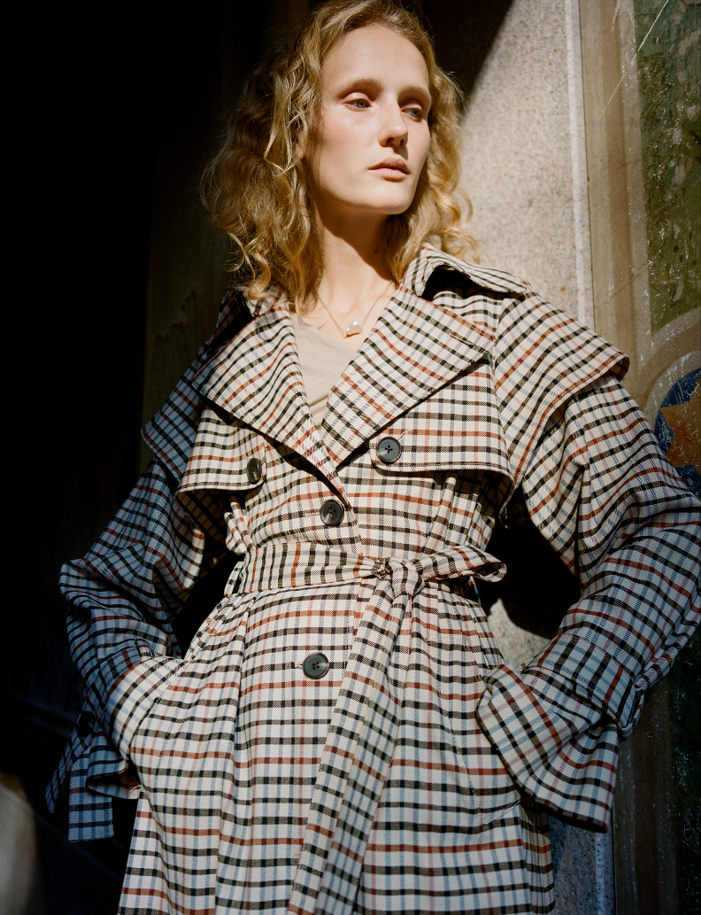 Iva coat in check Yeon