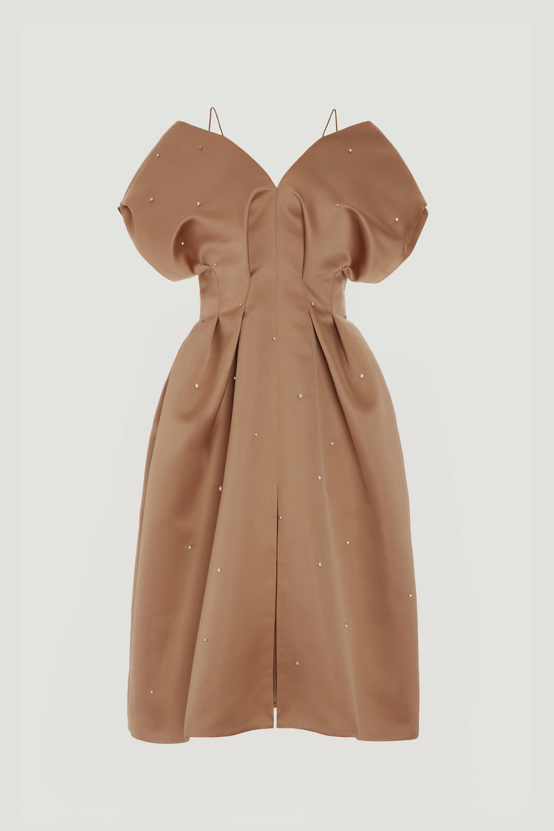 wool and silk dress Sylvie Dress in Ice Blue Silk Wool